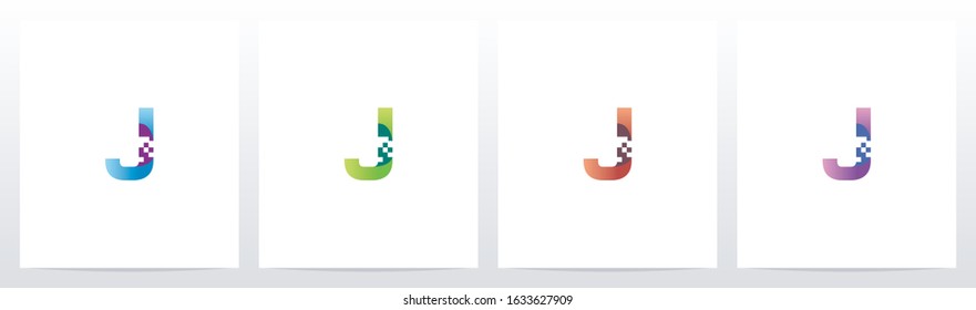 Modern Digital Letter Logo Design J