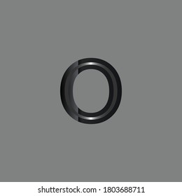 Modern And digital Logo design for O Alphabet.Grey Colored Letter O with Silver Touch.Creative and Unique Combination of Grey And Silver Gradient.Logo design of Letter O