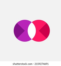 Modern Digital Logo With Two Circles. Abstract Letter X