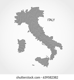 A modern digital map of Italy. Flat vector illustration