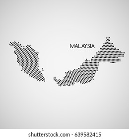A modern digital map of Malaysia. Flat vector illustration
