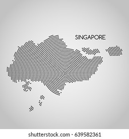 A modern digital map of Singapore. Flat vector illustration