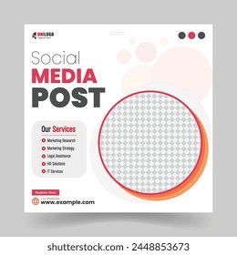 Modern Digital Marketing Agency or Creative Business Agency Social Media Post Template.