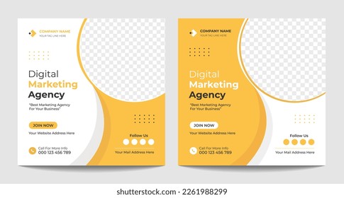 Modern Digital Marketing Agency Post Template Design.