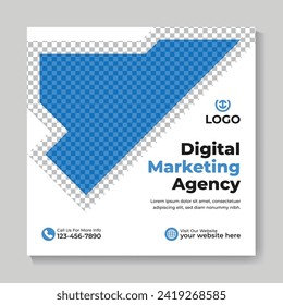 Modern digital marketing agency social media post design corporate square web banner template
