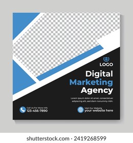 Modern digital marketing agency social media post design corporate square web banner template