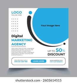 Modern Digital Marketing Agency Social Media Post Template