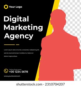 Modern Digital Marketing Conference Live Webinar and Corporate Social Media Post Template Vector