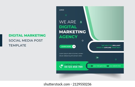 Modern digital marketing corporate agency social media post or corporate marketing agency advertisement design