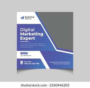 Modern digital marketing expert and corporate social media post banner design