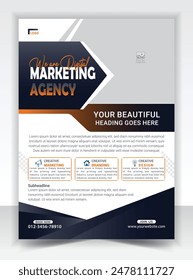 Modern digital marketing flyer template, Corporate business flyer design, Marketing agency brochure, cover, template