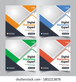 Modern Digital Marketing Social Media Web Vector Template Set