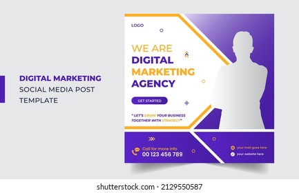 Modern digital marketing social media post design or corporate or marketing agency