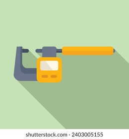 Modern digital micrometer icon flat vector. Meter object inch. High scale