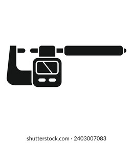 Icono de micrometro digital moderno simple vector. Medir pulgada objeto. Alta escala