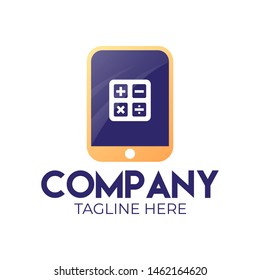 Modern digital mobile application calculator logo.