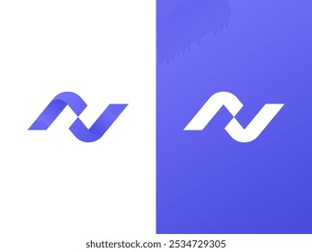 Modern digital N letter logo design, N Loop Logo, N Minimal Bold Logo