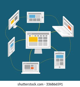 Modern digital network abstract scheme
