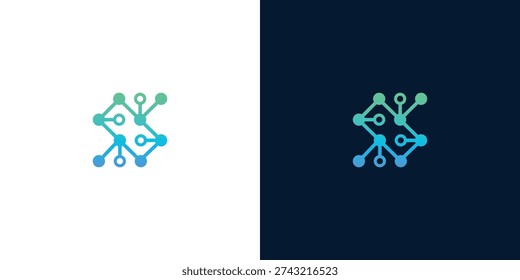 Modern digital network initial N logo design concept, symbolizing innovative technology, seamless data connection, and future-forward communication for creative branding and corporate identity