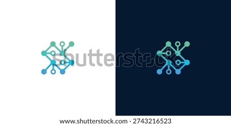 Modern digital network initial N logo design concept, symbolizing innovative technology, seamless data connection, and future-forward communication for creative branding and corporate identity