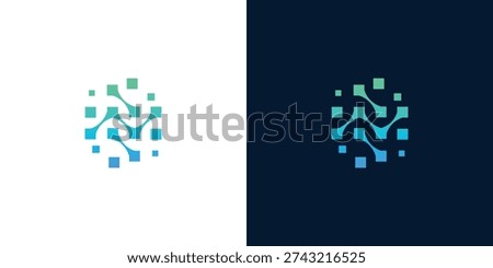 Modern digital network initial N logo design concept, symbolizing innovative technology, seamless data connection, and future-forward communication for creative branding and corporate identity