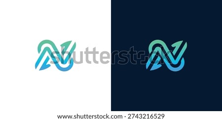 Modern digital network initial N logo design concept, symbolizing innovative technology, seamless data connection, and future-forward communication for creative branding and corporate identity