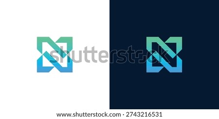 Modern digital network initial N logo design concept, symbolizing innovative technology, seamless data connection, and future-forward communication for creative branding and corporate identity