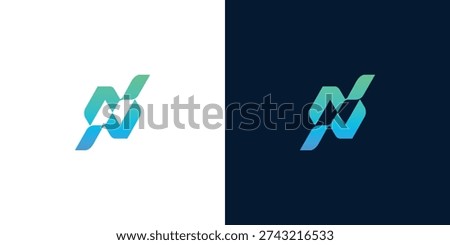 Modern digital network initial N logo design concept, symbolizing innovative technology, seamless data connection, and future-forward communication for creative branding and corporate identity