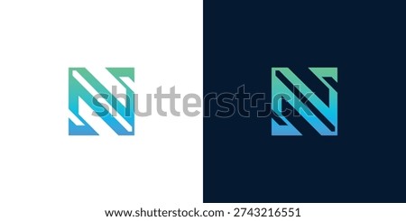 Modern digital network initial N logo design concept, symbolizing innovative technology, seamless data connection, and future-forward communication for creative branding and corporate identity