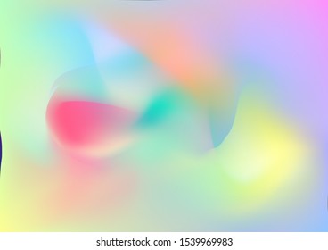 Modern Digital Pattern with Fluid Shapes. Minimal Watercolor Layout. Light Template for Cover, Poster, Banner, Greeting Card. Creative Neon Pink, Blue, Violet Background. Abstract Curves and Lines.