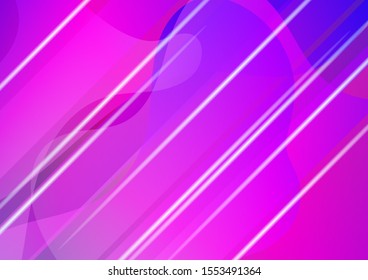 Modern Digital Pattern with Fluid Shapes. Light Template for Cover, Poster, Banner, Greeting Card. Minimal Cover Layout. Creative Neon Pink, Blue, Violet Background. Abstract Bubbles in Memphis Style.