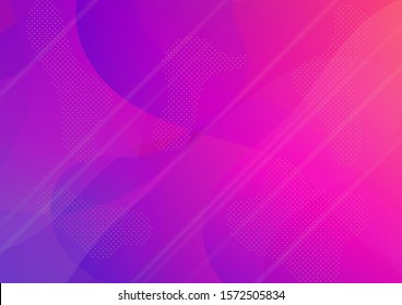 Modern Digital Pattern with Fluid Shapes. Abstract Bubbles and Dots. Light Template for Cover, Poster, Banner, Greeting Card. Creative Neon Pink, Blue, Violet Background. Minimal Cover Layout.