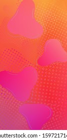 Modern Digital Pattern with Fluid Shapes. Creative Neon Pink Background. Light Template for Cover, Poster, Banner, Greeting Card. Abstract Bubbles in Memphis Style. Minimal Cover Layout.