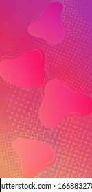 Modern Digital Pattern with Fluid Shapes. Abstract Bubbles in Memphis Style. Creative Neon Pink Background. Light Template for Cover, Poster, Banner, Greeting Card. Minimal Cover Layout.
