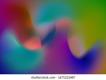 Modern Digital Pattern with Fluid Shapes. Abstract Curves and Lines. Light Template for Cover, Poster, Banner, Greeting Card. Creative Neon Pink, Blue, Violet Background. Minimal Watercolor Layout.