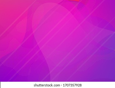 Modern Digital Pattern with Fluid Shapes. Light Template for Cover, Poster, Banner, Greeting Card. Creative Neon Pink, Blue, Violet Background. Minimal Cover Layout. Abstract Bubbles in Memphis Style.