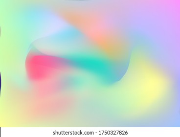 Modern Digital Pattern with Fluid Shapes. Light Template for Cover, Poster, Banner, Greeting Card. Abstract Curves and Lines. Minimal Watercolor Layout. Creative Neon Pink, Blue, Violet Background.