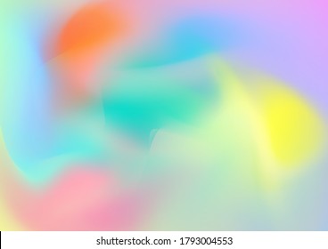 Modern Digital Pattern with Fluid Shapes. Creative Neon Pink, Blue, Violet Background. Abstract Curves and Lines. Minimal Watercolor Layout. Light Template for Cover, Poster, Banner, Greeting Card.