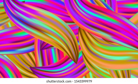 Modern Digital Pattern with Rainbow Brush Strokes. Creative Neon Pink, Blue, Violet Background. Abstract Realistic Minimal Watercolor Layout. Light Template for Cover, Poster, Banner, Greeting Card.