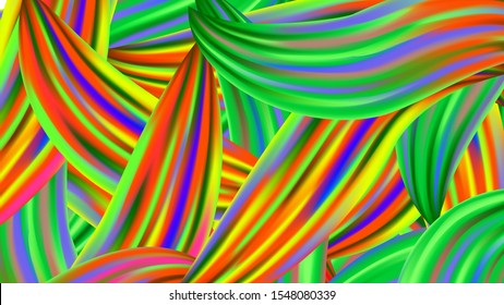 Modern Digital Pattern with Rainbow Brush Strokes. Creative Neon Pink, Blue, Violet Background. Light Template for Cover, Poster, Banner, Greeting Card. Minimal Watercolor Layout. Abstract Realistic