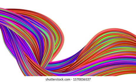 Modern Digital Pattern with Rainbow Brush Strokes. Creative Neon Pink, Blue, Violet Background. Minimal Watercolor Layout. Light Template for Cover, Poster, Banner, Greeting Card. Abstract Realistic