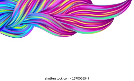 Modern Digital Pattern with Rainbow Brush Strokes. Minimal Watercolor Layout. Light Template for Cover, Poster, Banner, Greeting Card. Creative Neon Pink, Blue, Violet Background. Abstract Realistic