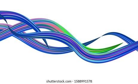 Modern Digital Pattern with Rainbow Brush Strokes. Abstract Realistic Creative Neon Pink, Blue, Violet Background. Minimal Watercolor Layout. Light Template for Cover, Poster, Banner, Greeting Card.