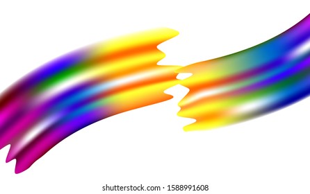 Modern Digital Pattern with Rainbow Brush Strokes. Abstract Realistic Creative Neon Pink, Blue, Violet Background. Minimal Watercolor Layout. Light Template for Cover, Poster, Banner, Greeting Card.