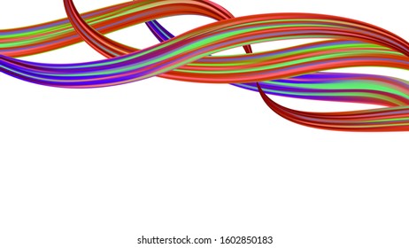 Modern Digital Pattern with Rainbow Brush Strokes. Light Template for Cover, Poster, Banner, Greeting Card. Creative Neon Pink, Blue, Violet Background. Abstract Realistic Minimal Watercolor Layout.