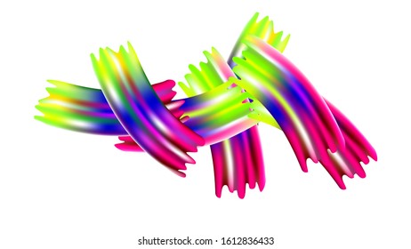 Modern Digital Pattern with Rainbow Brush Strokes. Minimal Watercolor Layout. Creative Neon Pink, Blue, Violet Background. Light Template for Cover, Poster, Banner, Greeting Card. Abstract Realistic
