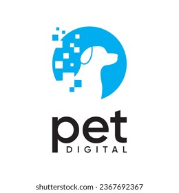 Modern digital pet logo design vector, dog icon
