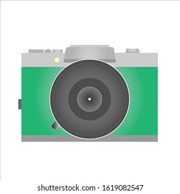 Modern Digital Photo Camera Sign Vector Illustration, isolated on white background. Concept for Photographer.