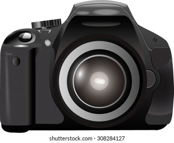 Modern digital photo camera vector illustration.