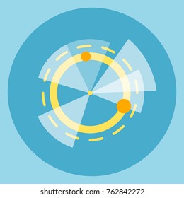 Modern Digital Pie Diagram Icon Flat Vector Illustration
